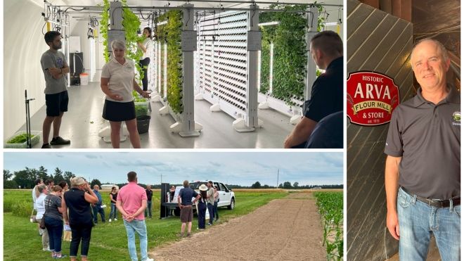 people on a farm tour