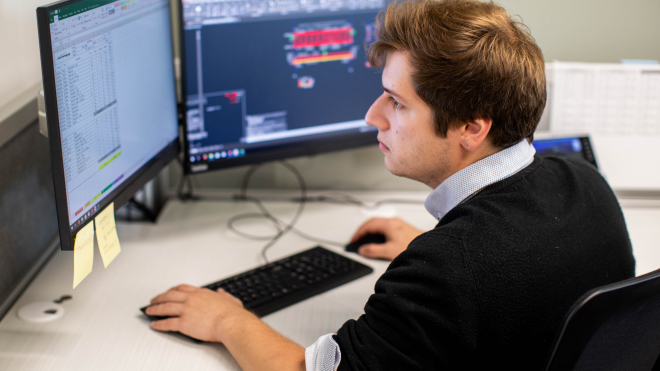 Man in front of computer 