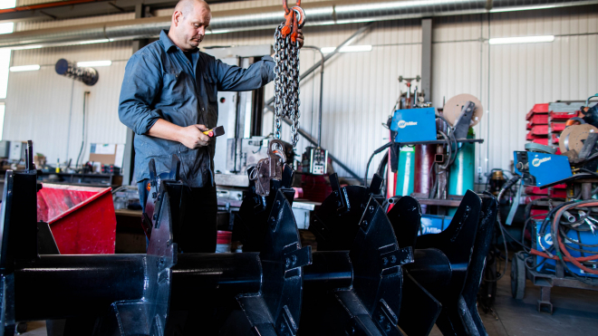 Man working with machinery