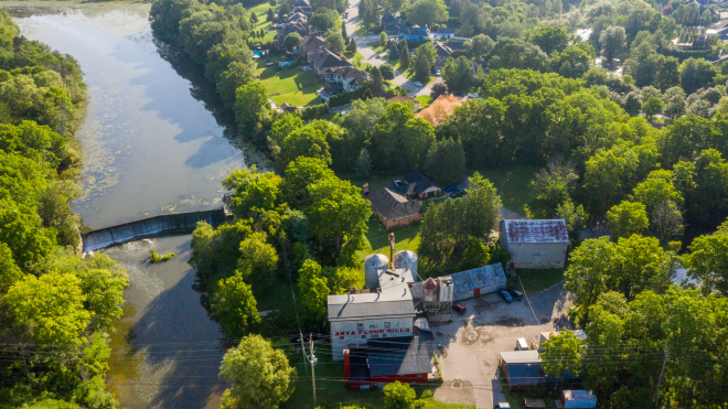 Aerial of Arva Flour Mill