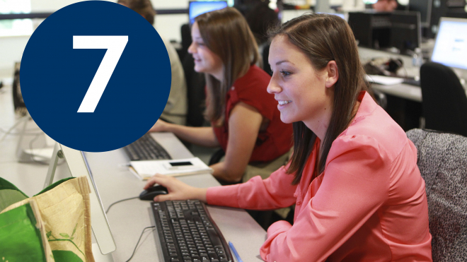 Students in front of computers 