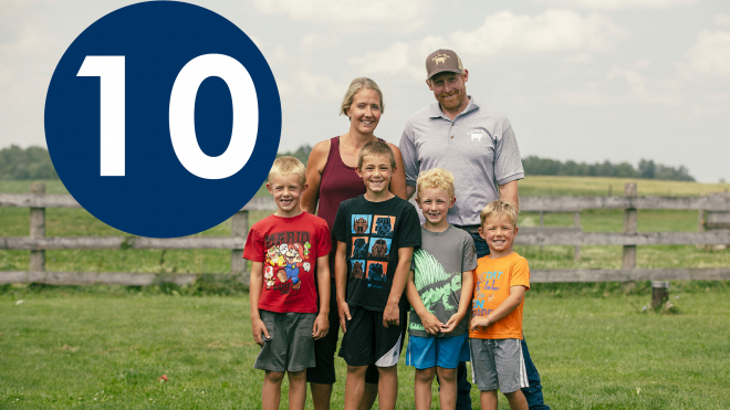 Family on a pasture 