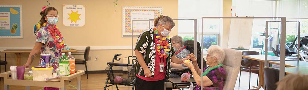 Nurses taking care of seniors