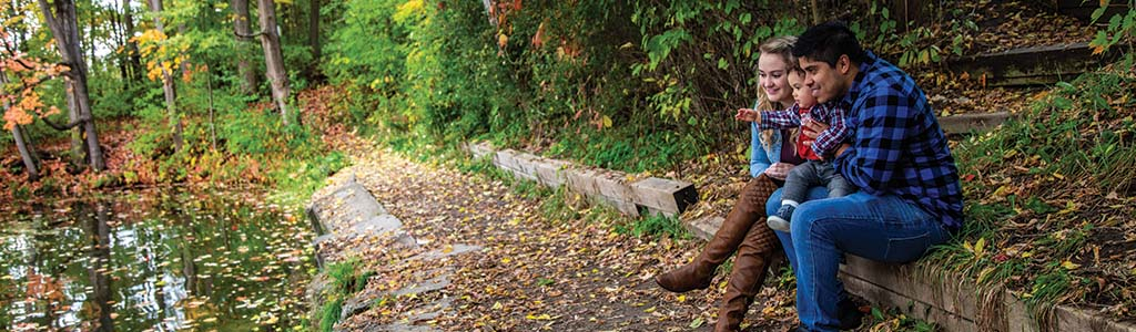 Family on a trail 